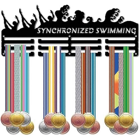 Synkronsvømming Medaljehenger Display Medaljeholder Stativ Ramme Sport Metall Hengende Utøver Priser Jern Veggmontering Dekor Over 60+ Medaljer for 