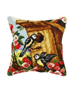 Broderipakke Pute Fuglehuset - Orchidea