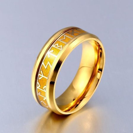 Ring - Nordic Mythology - Runes Gold