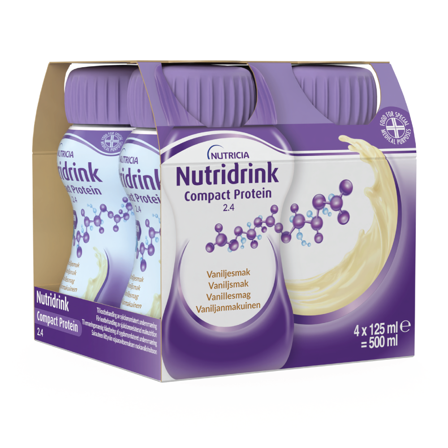 Nutridrink Compact Protein Næringsdrikk, Vanilje, 4x125 ml