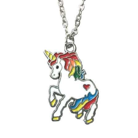 Necklace - Unicorn - Multicoloured - Chain