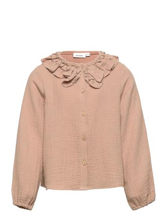 Nmfledolie Ls Loose Short Shirt Lil Brown Lil'Atelier