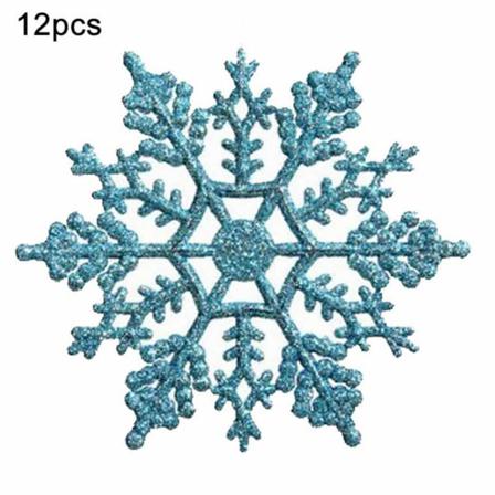12st Julsnöflingor Ornament Mousserande Glitter Snö Dekor
