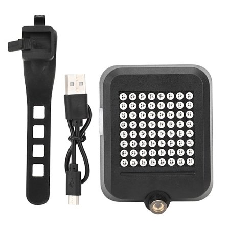 Intelligent USB Opladning Cykel Advarsel Baglygte Cykel Blinklys Lampe Cykling Udstyr Sort