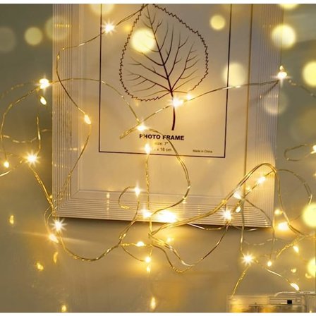 (Varm vit) LED-slingor, 5 m 50 LED-trådfjärilsljus