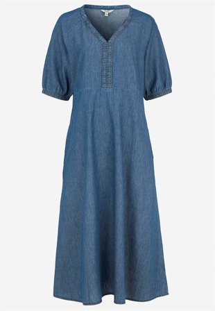 Cellbes of Sweden - Cowboykjole med pufærmer i mellemblå denim til damer i størrelse 54/56