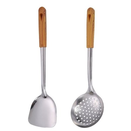 Rustfritt stål kjøkkenredskap sett-2 matlagingsredskap spatler + sil