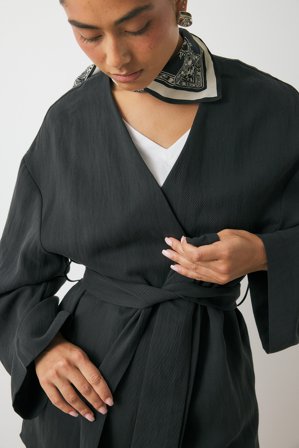 NA-KD Lyocell Blend Belted Blazer - Blazere med bælte - Sort - EU 36