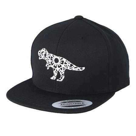 Kiddo Cap - Svart snapback Keps - Kids Mandala T-Rex Black Snapback @ Hatstore
