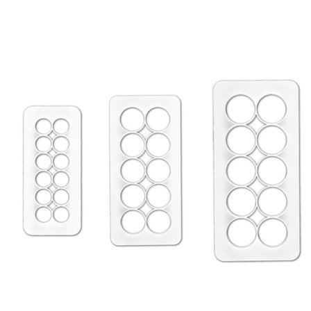 Kageform Cookie Fondant Udstikkere Runde Prægede Striber KLB