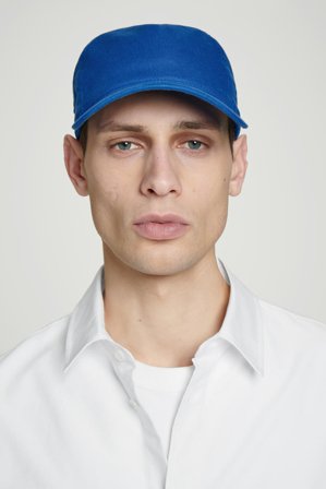 COS Men's Linen Baseball Cap in Blue
