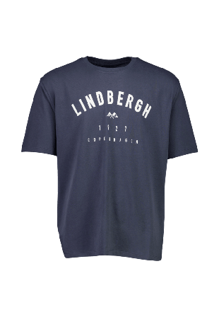 Lindbergh Logo Tee S/S T-shirts Herr Blå 3XL