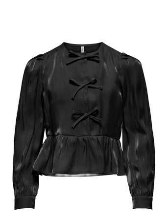 Kogvictoria L/S Bow Shirt Wvn Black Kids Only