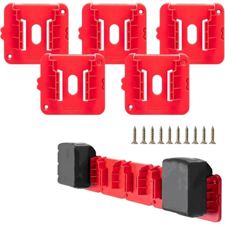 5-pack Rozlchar Batterihållare Kompatibel för Milwaukee 18V Batterifästen Dockningshållare Passar för 48-11-1815 48-11-1828 (Inget Batteri)
