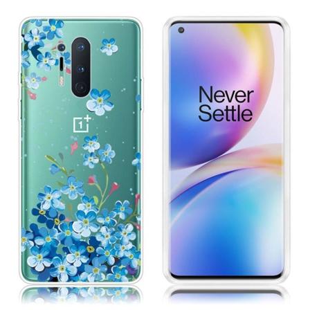 Deco OnePlus 8 Pro kuoret - Sininen Kukka Blue