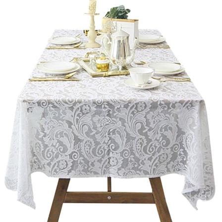 Vit spetsduk för bröllopsfestdekoration, elegant vintage