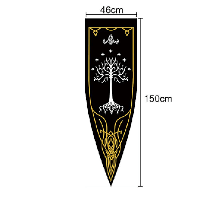 46x150cm Middelalderligt Kongerige Rohan Gondor Hest Træ Banner Flag Væghængende Hjem Sovesal Stue Flag Pennant Burgees Dekoration
