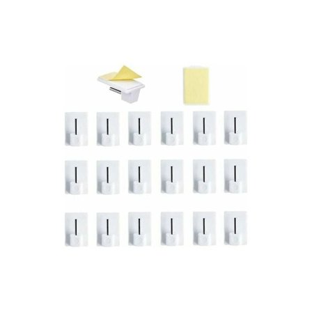 DRIVE - HSPPW 20 st självhäftande gardinstångskrokar, självhäftande gardinkrokar utan borrning för balkong, badrum, sovrum, kök, gardinstång