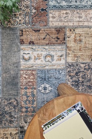 KM Home - Matto Tarfaya - Sininen - Sileät matot - 200X290 - - Homeroom