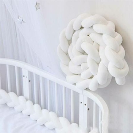 Kartokner Spjälsäng Orm Flätad Sänggavel Sängskydd Spjälsäng Kant Bomull Knut Säng Kudde Rulle Amningskudde Dekorativ B