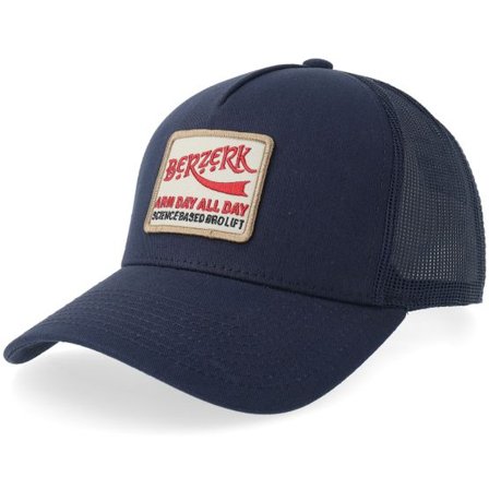 Berzerk - Blå trucker Keps - Arm Day All Day Navy A-frame Trucker @ Hatstore