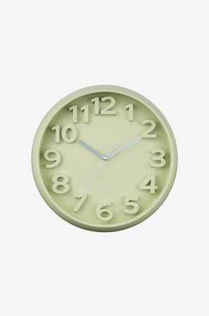 Karlsson - Veggklokke Elevated Classic Numbers - Grønn - Veggklokker & bordklokker - Fra Homeroom