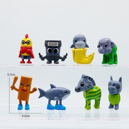 Kawaii 8 STK Italiensk Brainrot Legetøj Tung Tung Sahur Figurer Tralalero Tralala Figur Dekoration Bananini Mode Dukke Jul Børnegave