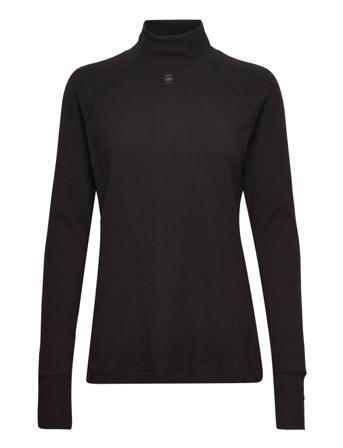 Rib Mock Slim L\S Wmn Turtleneck Rullekravetrøje Sort G-Star RAW
