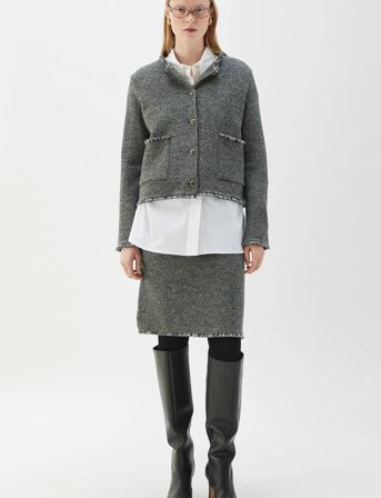 BUSNEL Brandy Tweed Jacket - Grey - 38
