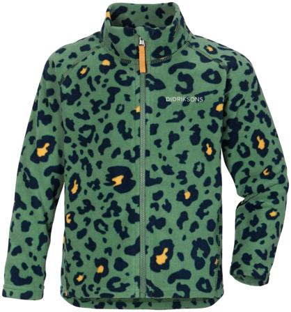 Didriksons Monte Printed Kids' Full Zip 6 Children Mid layer tops Green 130