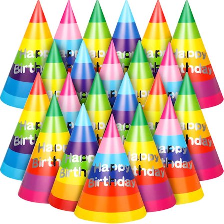 100 fødselsdagsfest hat Rainbow cone papir farve ParthDay hat chi