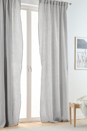 Jotex - Gardin Med Multifunksjonsbånd 2-pk Lys grå - OLGA - Kjøp Lingardiner hos Jotex