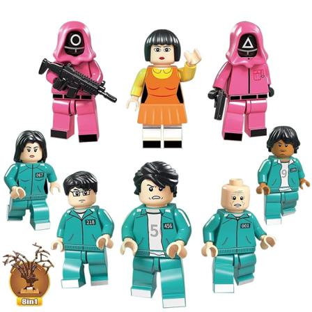 8 I 1 Squid Game Byggstenar Sätter Diy Leksaker För Barn