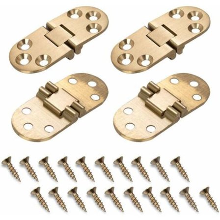 4 st Fällbara Tilt- gångjärn, Massiva Mässingsgångjärn för Fällbordsskåp Dörr Möbel 2,0 mm