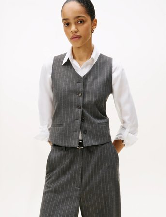 Tommy Hilfiger Pinstripe Tailored Vest - Grey - 38