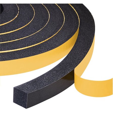 Självhäftande skumtätningsband - 50 mm brett x 10 mm tjockt - Ljudisolering och dragskydd för dörrar och fönster - 3 meter per rulle