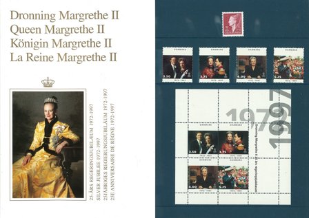 Danmark 1997 - Dronning Margrethe 25 års regeringsjubilæum 1972-1997 - Postfrisk souvenirmappe