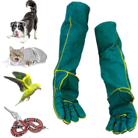 60 cm/24 tommer bidfaste handsker kompatible med dyrehåndtering, havearbejde og hundetræning