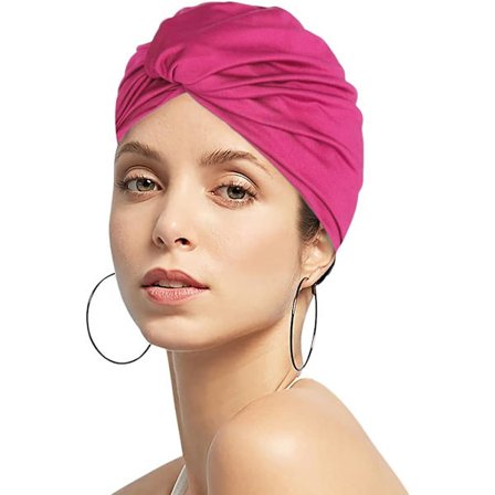 Kvinde Svømme Badehætte Elastisk Svømme Turban Hætte Langt Kort Hår Pl