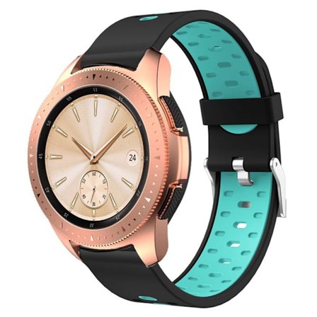 Samsung Galaxy Watch Active klockarmband i silikon med dubbla färger - Svart / Cyan