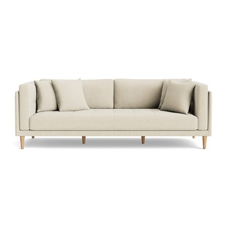 Cali 3-Sitzer-Sofa Nordic Beige, elegantes Design, hoher Sitzkomfort, hochwertiges Polstersofa für Wohnzimmer, 76cm Höhe, Einfarbig, Modern