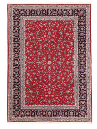 Noué À La Main Kashan Fine Tapis 246X354 De Laine Rouge Foncé/Rouge Grand