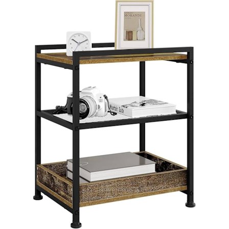 Rootz sidebord på hjul - Lille opbevaringsbord - Mobilt bord - E1 træmateriale - Stærk metalramme - 40 cm x 53,7 cm x 30 cm