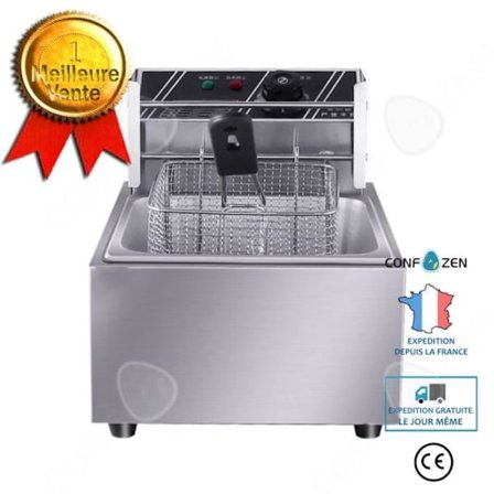 CONFO sähköfritööri, sähköfritööri, yksinkertainen säiliö, fritööri, vartaat, ranskalaiset, perunapiirakkakone, fr