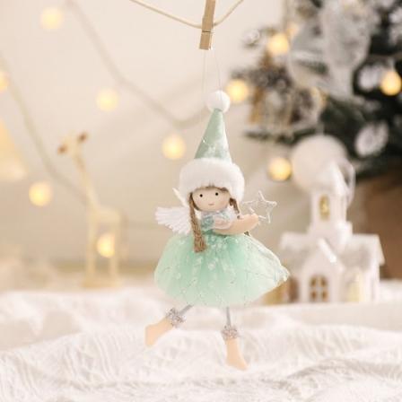Christmas Angel Dolls Xmas Tree Pendant GRÖN Green