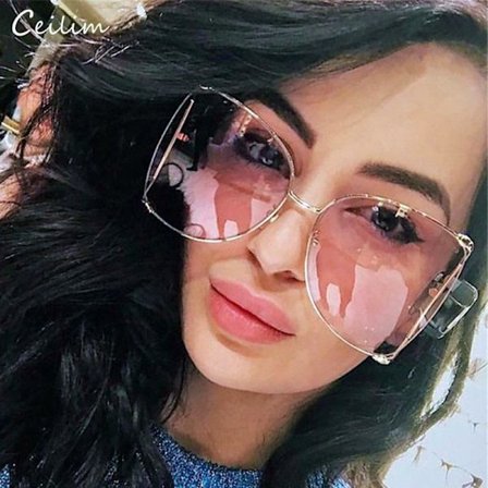 Fashion Oversized Sunglasses Women 2019 Brand Designer Big Square Sun Glasses Pe