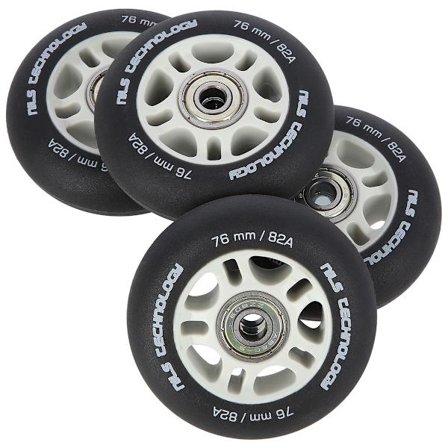 Sort 76x24 82A PU Hjul & ABEC-9 lejesæt