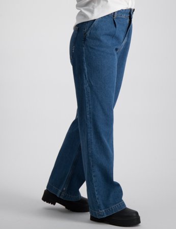 Scotch & Soda The Shore wide leg pleated denim chino Blau Jeans Mädchen - Kids Brand Store