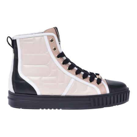 Baldinini High-top trainers in black and cream leather inbo, Dame, Størrelse: 38 EU
