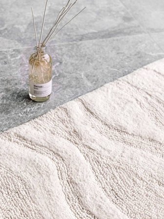 Breeze Tapis De Bain 50X80 Blanc Coton Lavable